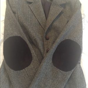 Context cropped wool blazer brown size 12 EUC